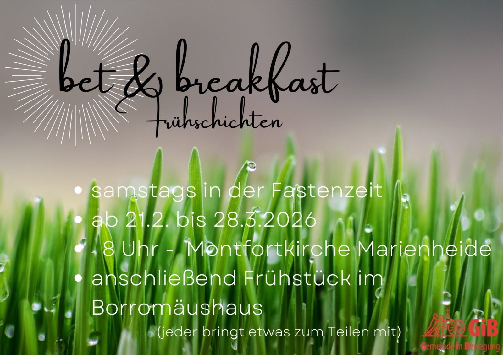 Einladung Bet & Breakfast Frühschichten